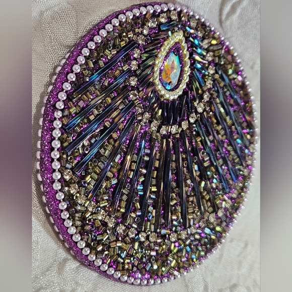 Beaded Multicolored Pocket Mirror - Picture 5 of 10